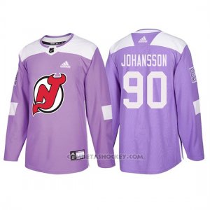 Camiseta New Jersey Devils Marcus Johansson Hockey Fights Cancer Violeta