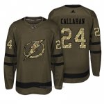 Camiseta Hockey Hombre Tampa Bay Lightning 24 Ryan Callahan Verde Camo