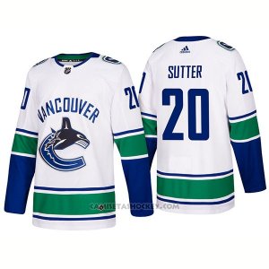 Camiseta Hockey Hombre Vancouver Canucks 20 Brandon Sutter Away Premier 2017-2018 Blanco