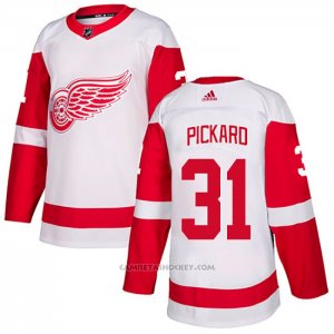 Camiseta Hockey Detroit Red Wings 31 Calvin Pickard Road Autentico Blanco