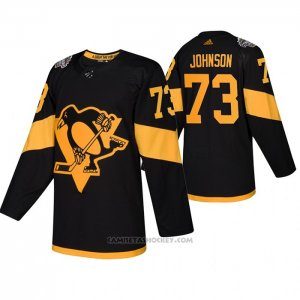 Camiseta Hockey Pittsburgh Penguins Jack Johnson Autentico 2019 Stadium Series Negro