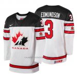 Camiseta Canada Team Joel Edmundson 2018 Iihf World Championship Jugador Blanco