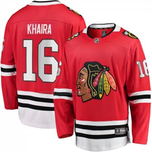 Camiseta Hockey Chicago Blackhawks Jujhar Khaira Primera Team Breakaway Rojo