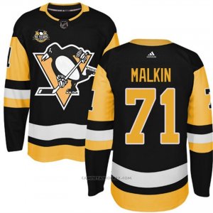 Camiseta Hockey Hombre Pittsburgh Penguins 71 Evgeni Malkin Negro 50 Anniversary Home Premier