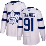 Camiseta Hockey Toronto Maple Leafs 91 John Tavares Autentico 2018 Stadium Series Blanco