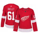 Camiseta Mujer Detroit Red Wings 61 Xavier Ouellet Adizero Jugador Home Rojo