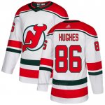 Camiseta Hockey New Jersey Devils 86 Jack Hughes Alterno Autentico Blanco