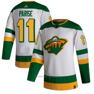 Camiseta Hockey Minnesota Wild Zach Parise Reverse Retro Autentico 2020 21 Blanco