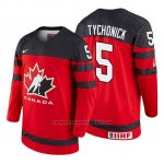 Camiseta Canada Team Jonathan Tychonick 2018 Iihf World Championship Jugador Rojo