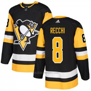 Camiseta Hockey Pittsburgh Penguins 8 Mark Recchi Primera Autentico Negro