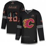 Camiseta Hockey Calgary Flames Hrivik 2020 USA Flag Negro