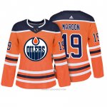 Camiseta Hockey Mujer Edmonton Oilers 19 Patrick Maroon Naranja Autentico Jugador