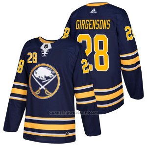 Camiseta Hockey Hombre Autentico Buffalo Sabres 28 Zemgus Girgensons Home 2018 Azul