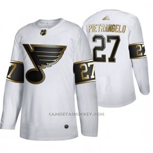 Camiseta Hockey St. Louis Blues Alex Pietrangelo Golden Edition Autentico Blanco