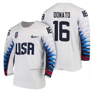Camiseta USA Team Hockey 2018 Olympic Ryan Donato 2018 Olympic Blanco