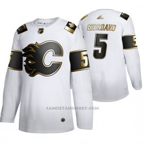 Camiseta Hockey Calgary Flames Mark Giordano Golden Edition Limited Blanco
