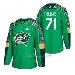 Camiseta Columbus Blue Jackets Nick Foligno 2018 St. Patrick's Day Verde