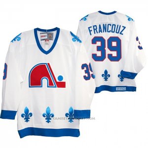 Camiseta Hockey Quebec Nordiques Pavel Francouz Heritage Vintage Replica Blanco