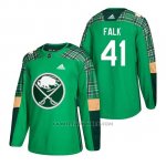 Camiseta Buffalo Sabres Justin Falk 2018 St. Patrick's Day Verde