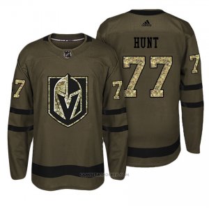 Camiseta Hockey Hombre Vegas Golden Knights 77 Brad Hunt Verde Camo