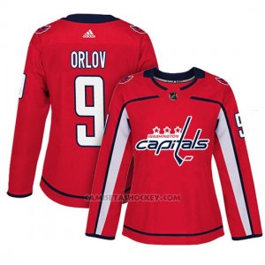 Camiseta Mujer Washington Capitals 9 Dmitry Orlov Adizero Jugador Home Rojo