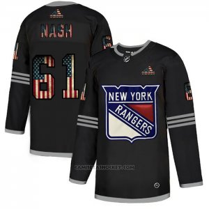Camiseta Hockey New York Rangers Rick Nash 2020 USA Flag Negro