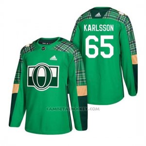 Camiseta Ottawa Senators Erik Karlsson 2018 St. Patrick's Day Verde
