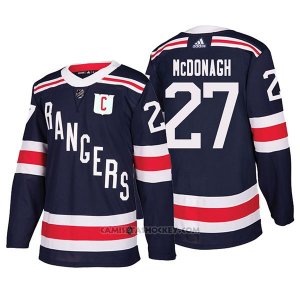 Camiseta Hockey Hombre Autentico New York Rangers 27 Ryan Mcdonagh Winter Classic 2018 Azul