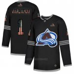 Camiseta Hockey Colorado Avalanche Semyon Varlamov 2020 USA Flag Negro