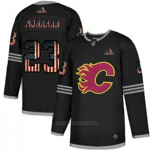 Camiseta Hockey Calgary Flames Sean Monahan 2020 USA Flag Negro