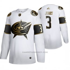 Camiseta Hockey Columbus Blue Jackets Seth Jones Golden Edition Autentico Blanco