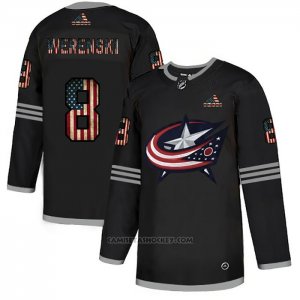 Camiseta Hockey Columbus Blue Jackets Zach Werenski 2020 USA Flag Negro