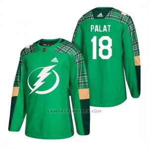 Camiseta Tampa Bay Lightning Ondrej Palat 2018 St. Patrick's Day Verde