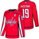 Camiseta Hockey Hombre Autentico Washington Capitals 19 Nicklas Backstrom Home 2018 Rojo