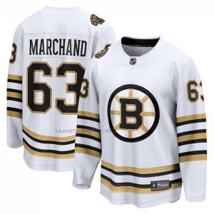 Camiseta Hockey Boston Bruins Brad Marchand 100th Aniversario Premier Breakaway Blanco