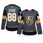 Camiseta Hockey Mujer Vegas Golden Knights 88 Nate Schmidt Gris Autentico Home