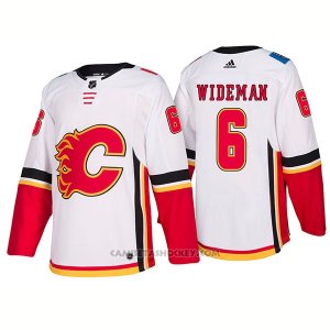 Camiseta Hockey Hombre Calgary Flames 6 Dennis Wideman Away Premier 2017-2018 Blanco