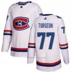 Camiseta Hockey Montreal Canadiens 77 Pierre Turgeon Autentico 2017 100 Classic Blanco