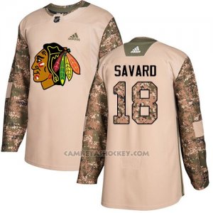 Camiseta Hockey Hombre Chicago Blackhawks 18 Denis Savard Camo Autentico 2017 Veterans Day Stitched