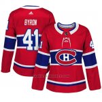 Camiseta Mujer Montreal Canadiens 41 Paul Byron Adizero Jugador Home Rojo
