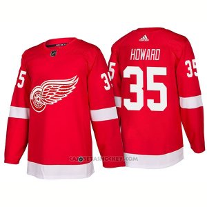 Camiseta Hockey Hombre Detroit Red Wings 35 Jimmy Howard New Outfitted 2018 Rojo