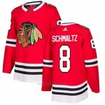 Camiseta Hockey Chicago Blackhawks 8 Nick Schmaltz Primera Autentico Rojo