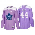 Camiseta Toronto Maple Leafs Morgan Rielly Hockey Fights Cancer Violeta