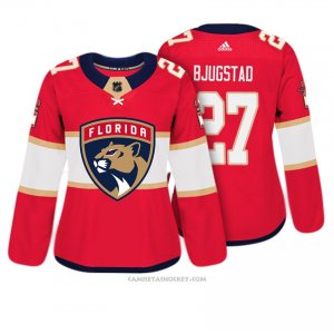 Camiseta Hockey Mujer Florida Panthers 27 Nick Bjugstad Rojo Autentico Jugador