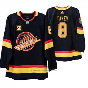 Camiseta Hockey Vancouver Canucks Christopher Tanev 50 Aniversario 90's Flying Skate Negro