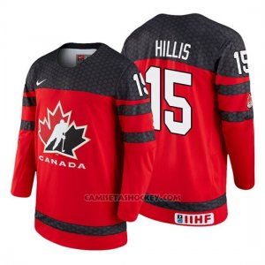 Camiseta Canada Team Cameron Hillis 2018 Iihf World Championship Jugador Rojo