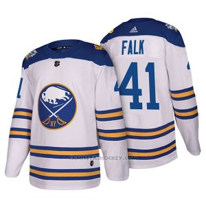 Camiseta Hockey Hombre Autentico Buffalo Sabres Justin 41 Falk 2018 Winter Classic Blanco