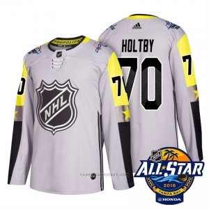 Camiseta Hockey Hombre Washington Capitals 70 Braden Holtby Gris 2018 All Star Autentico