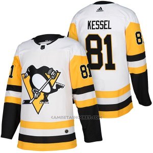 Camiseta Hockey Hombre Autentico Pittsburgh Penguins 81 Phil Kessel Away 2018 Blanco