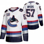 Camiseta Hockey Vancouver Canucks Tyler Myers 50 Aniversario Vintage Blanco